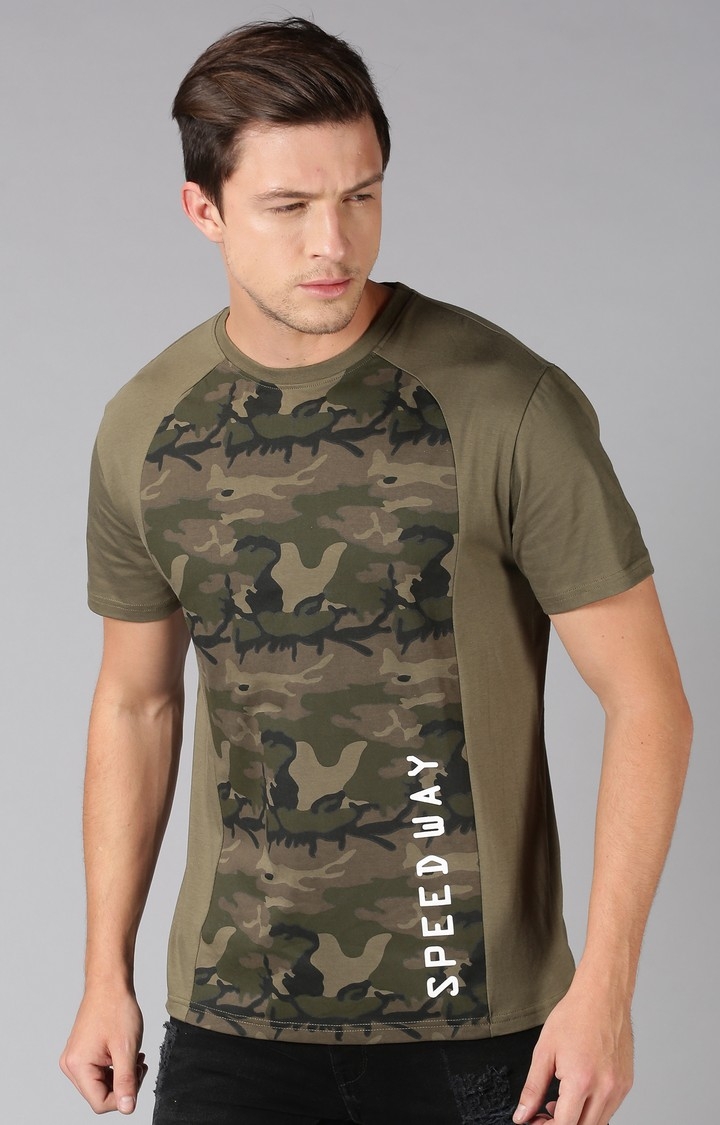 UrGear Military Camouflage Men Crew Neck Green T-Shirt