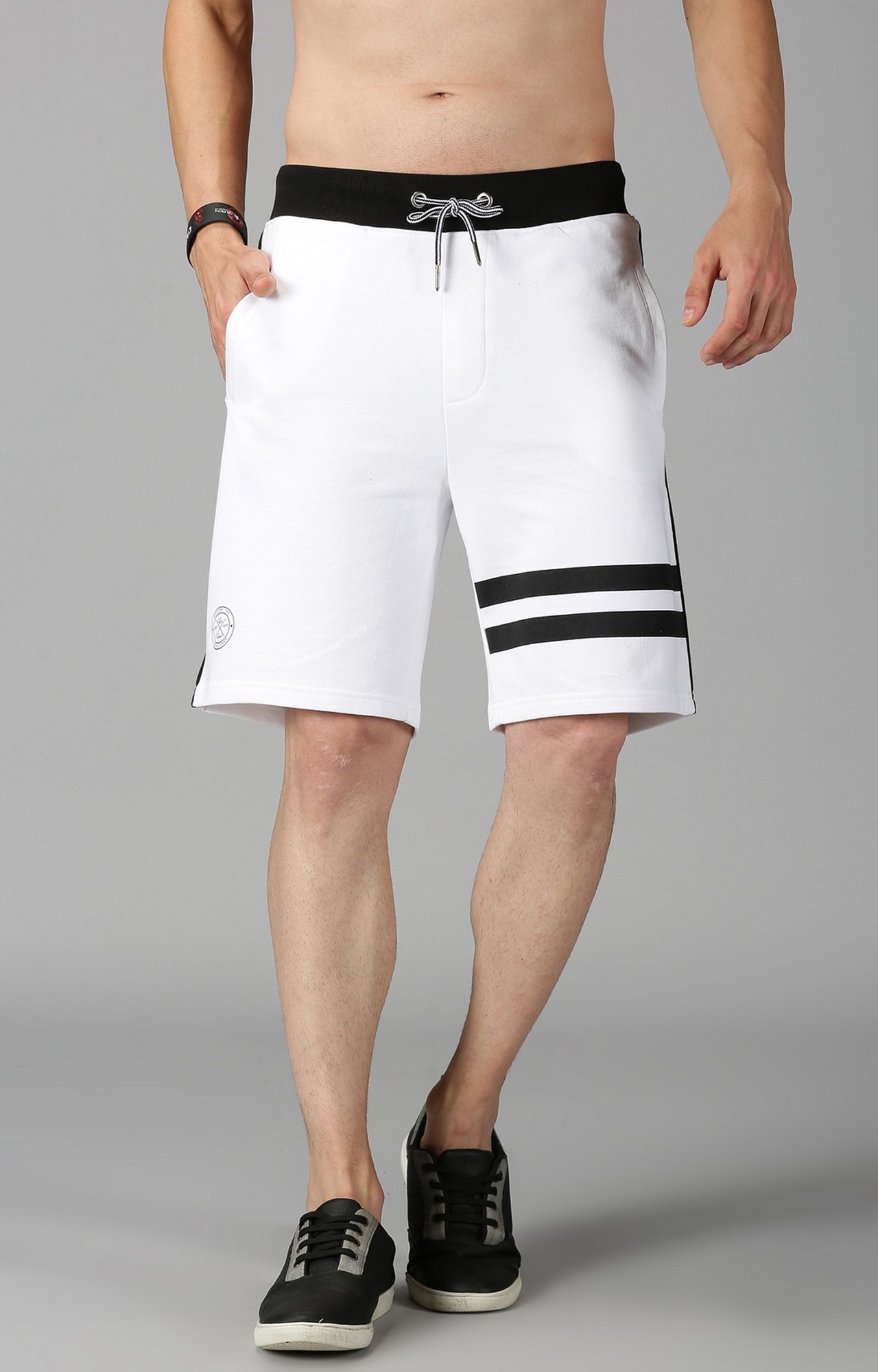 UrGear | UrGear Striped Men White Baggy Shorts