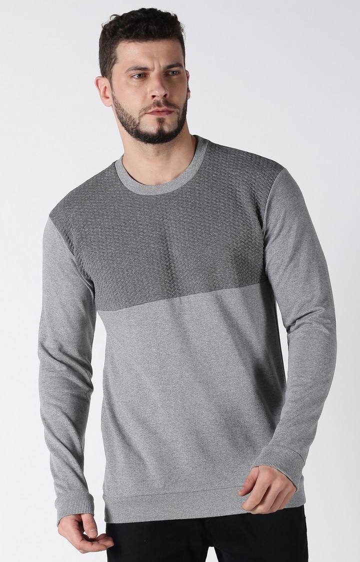 UrGear | UrGear Colourblock Crew Neck Grey Sweatshirt