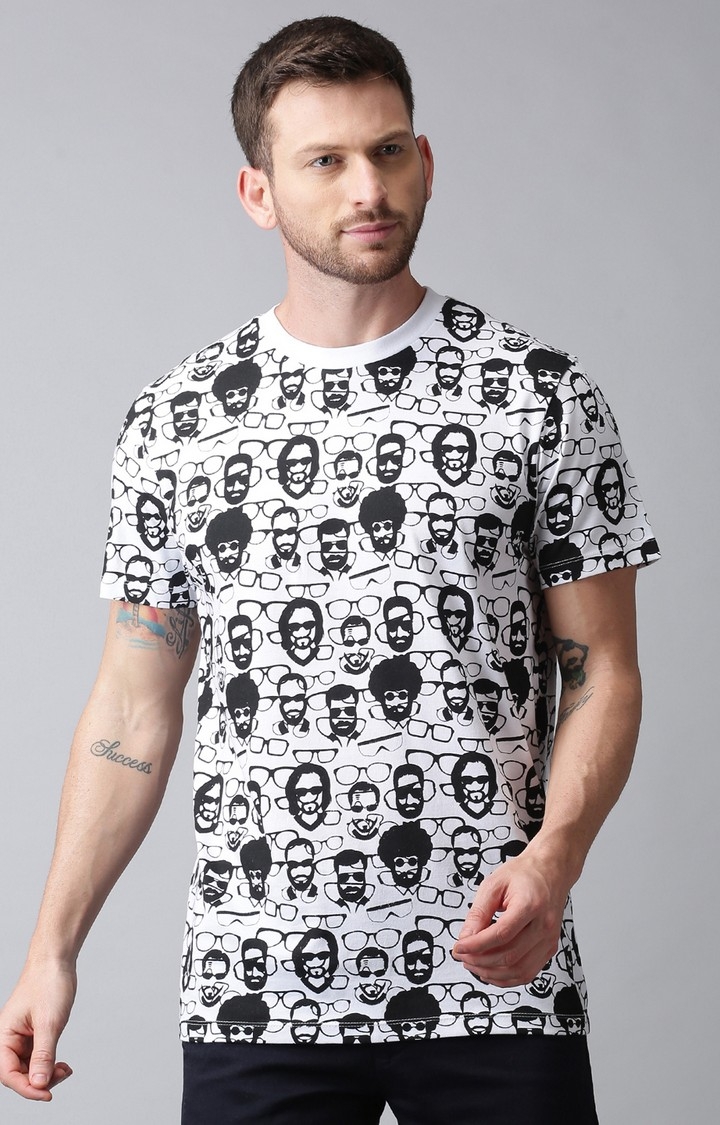 UrGear Printed Men Crew Neck White T-Shirt