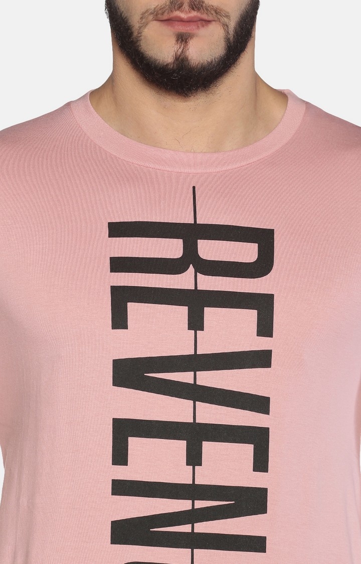 UrGear Printed Men Crew Neck Pink T-Shirt
