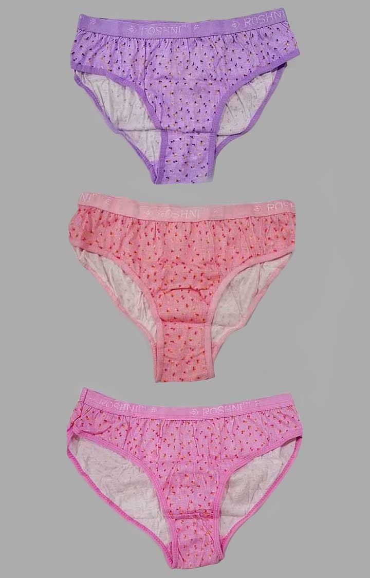 UrGear | UrGear Womens Printed Regular Fit Comfortable Panty Combo Set - Pack of 3 (Pink,Yellow,Green)