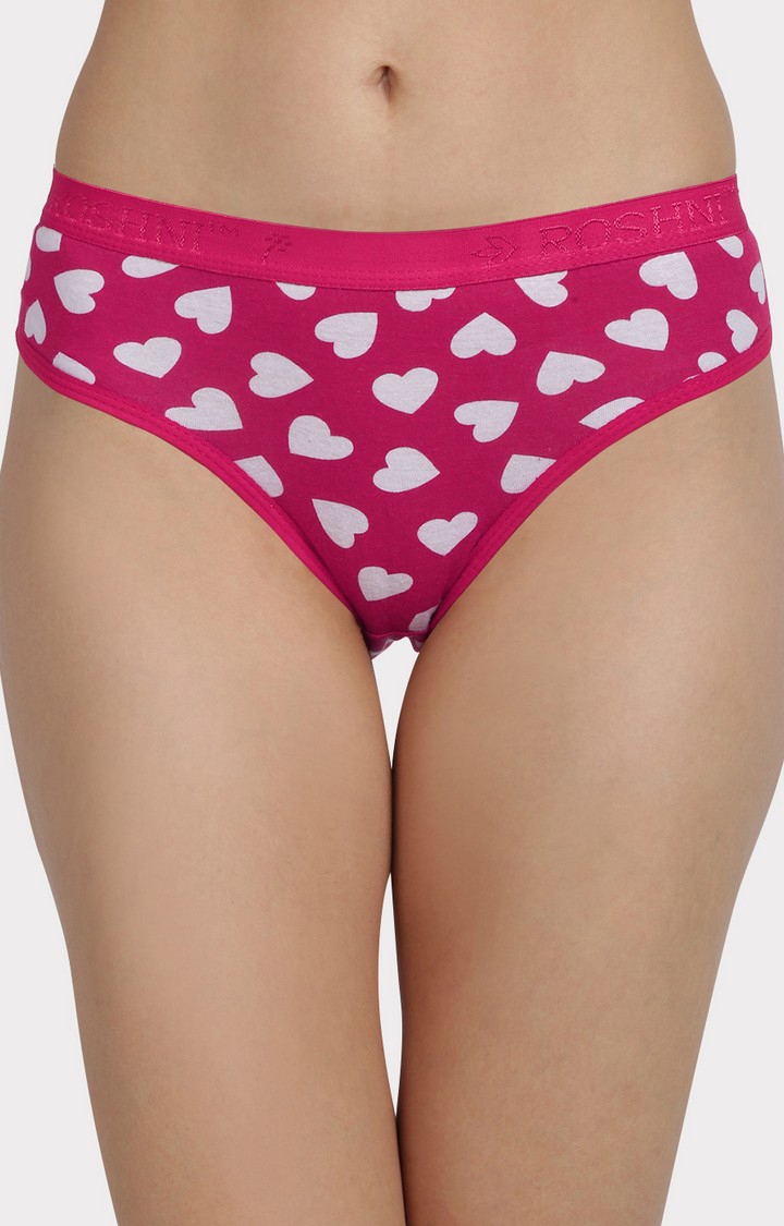 UrGear | UrGear Women Pink Heart Printed Basic Panty