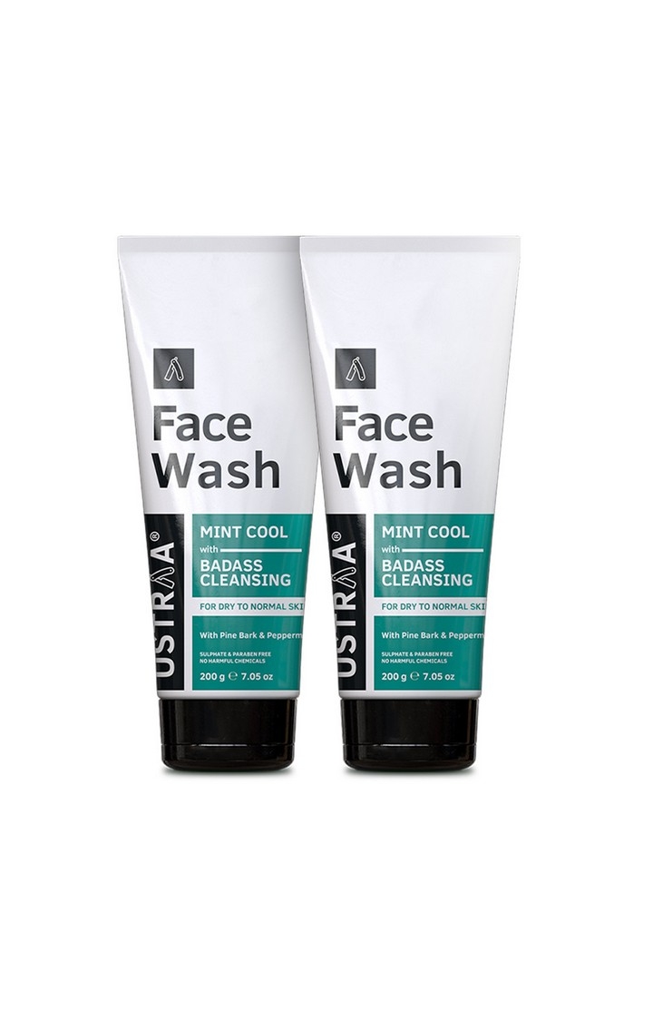 Ustraa Face Wash - Dry Skin (Mint Cool) - 200g Set Of 2