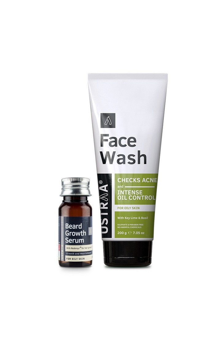Ustraa | Ustraa Beard growth Serum - 35ml And Face Wash Oily Skin - 200g