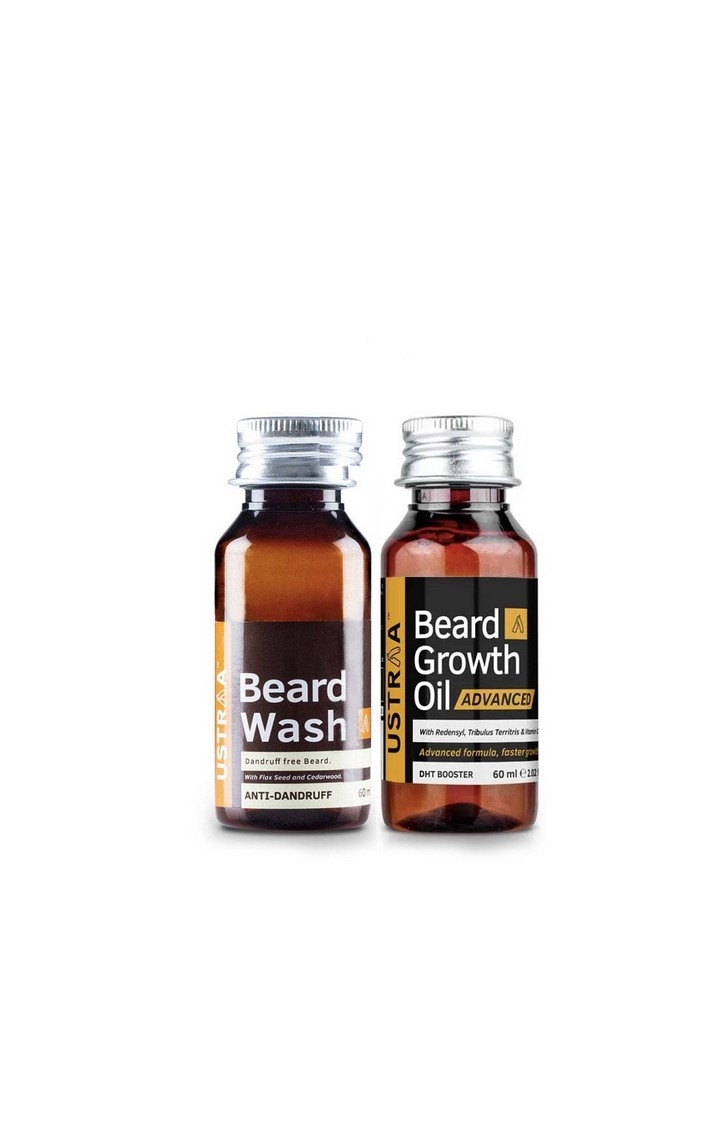 Ustraa | Ustraa Beard growth Oil Advanced 60ml & Anti Dandruff Beard Wash 60 ml