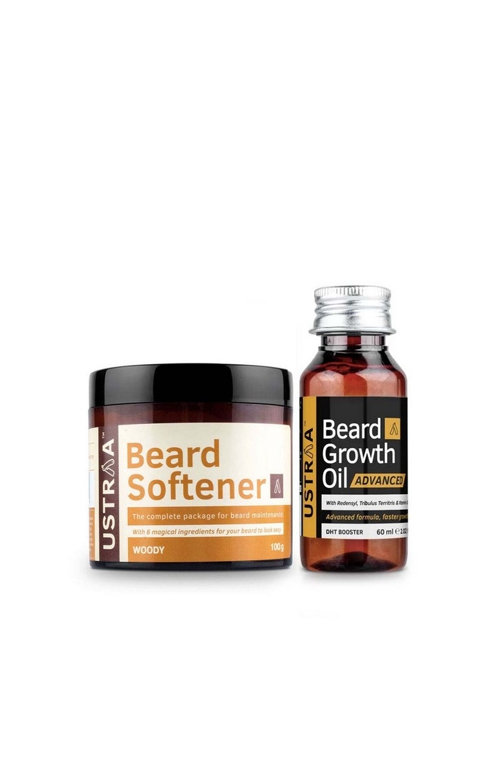 Ustraa | Ustraa Beard growth Oil Advanced 60 ml & Beard Softener 100 g