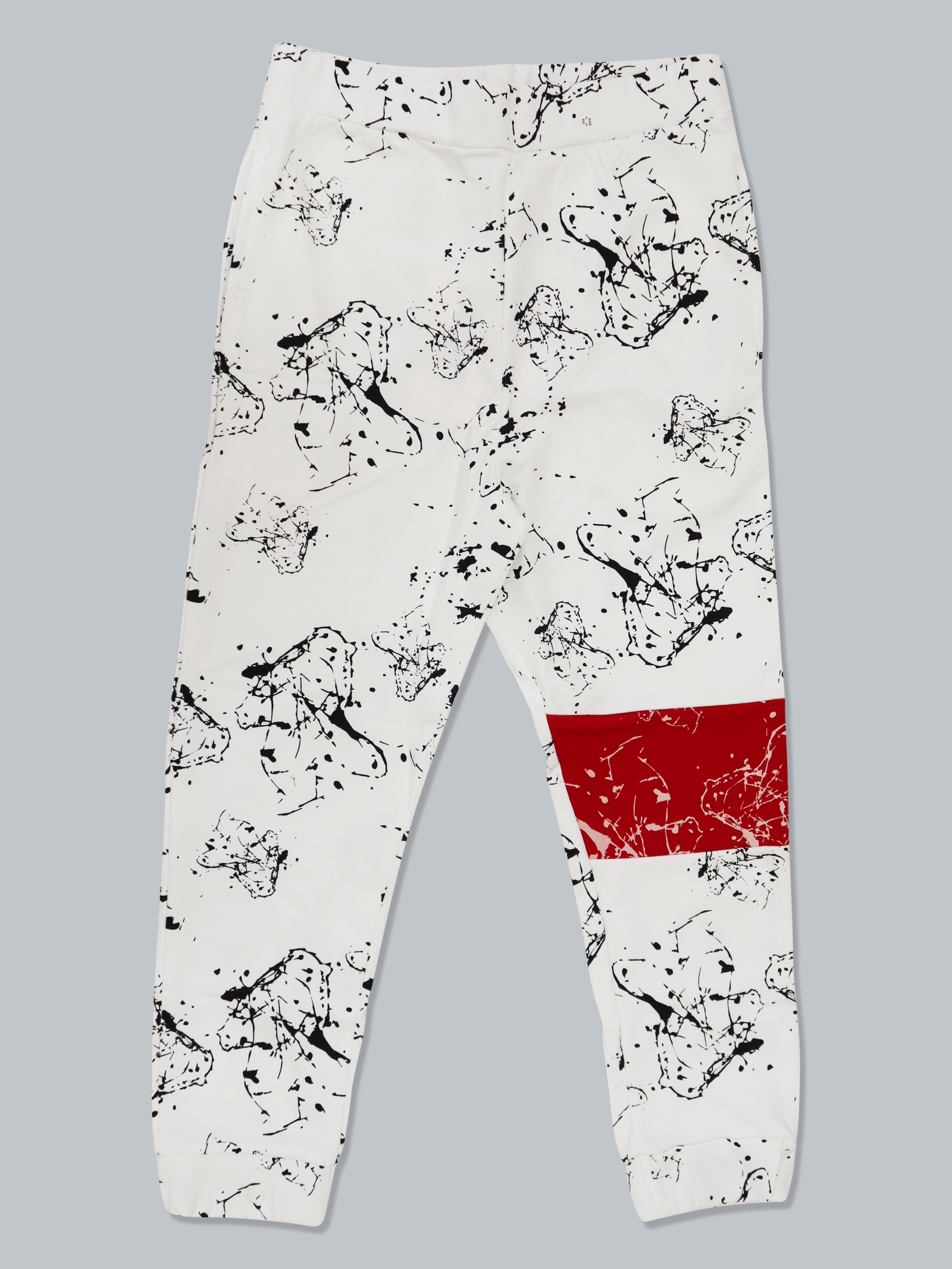 UrGear Kids White Printed Pure Cotton Casual Track Pants
