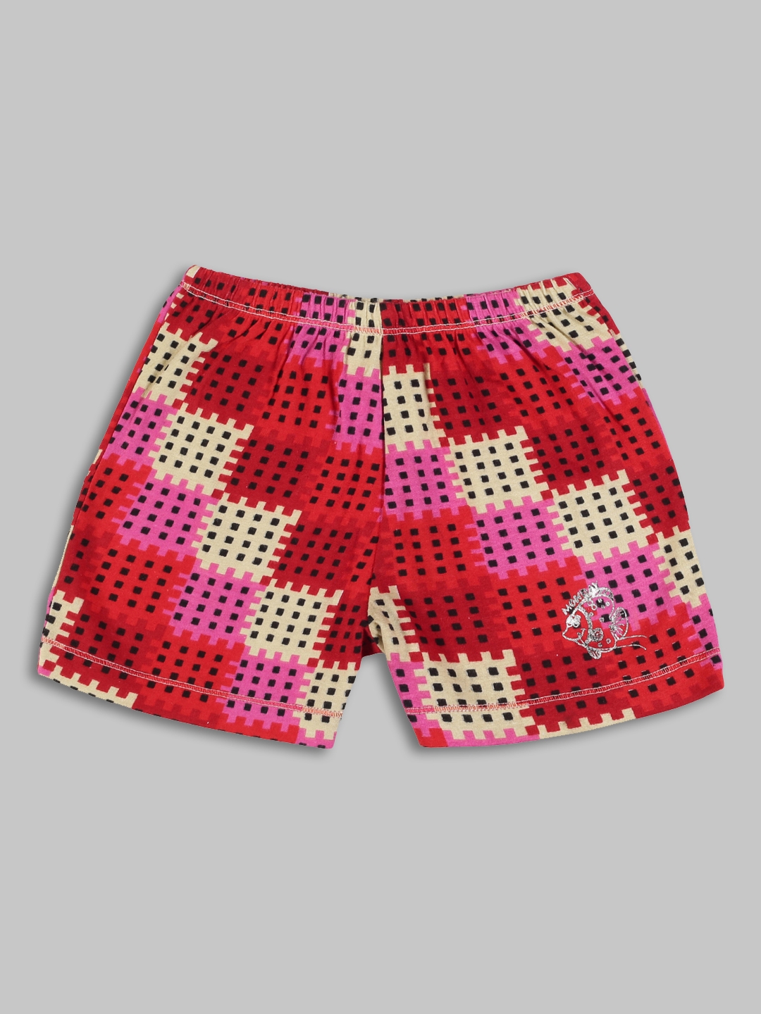 UrGear | UrGear Kids Pink Check Printed Regular Shorts