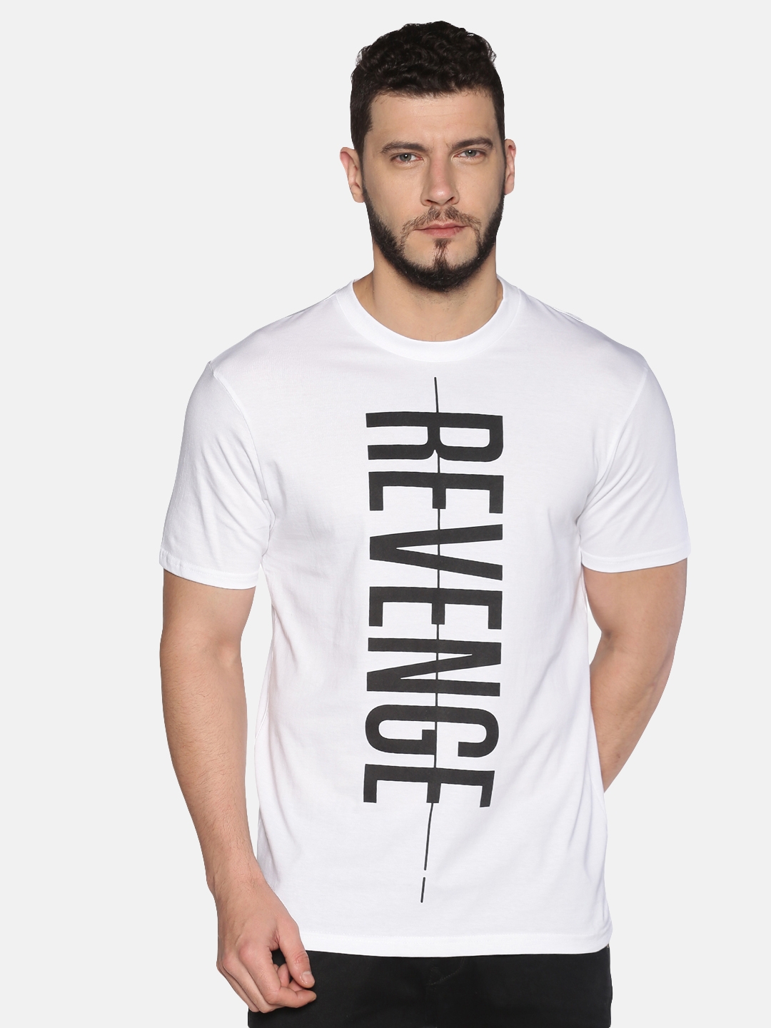 UrGear | UrGear Printed Men Crew Neck White T-Shirt
