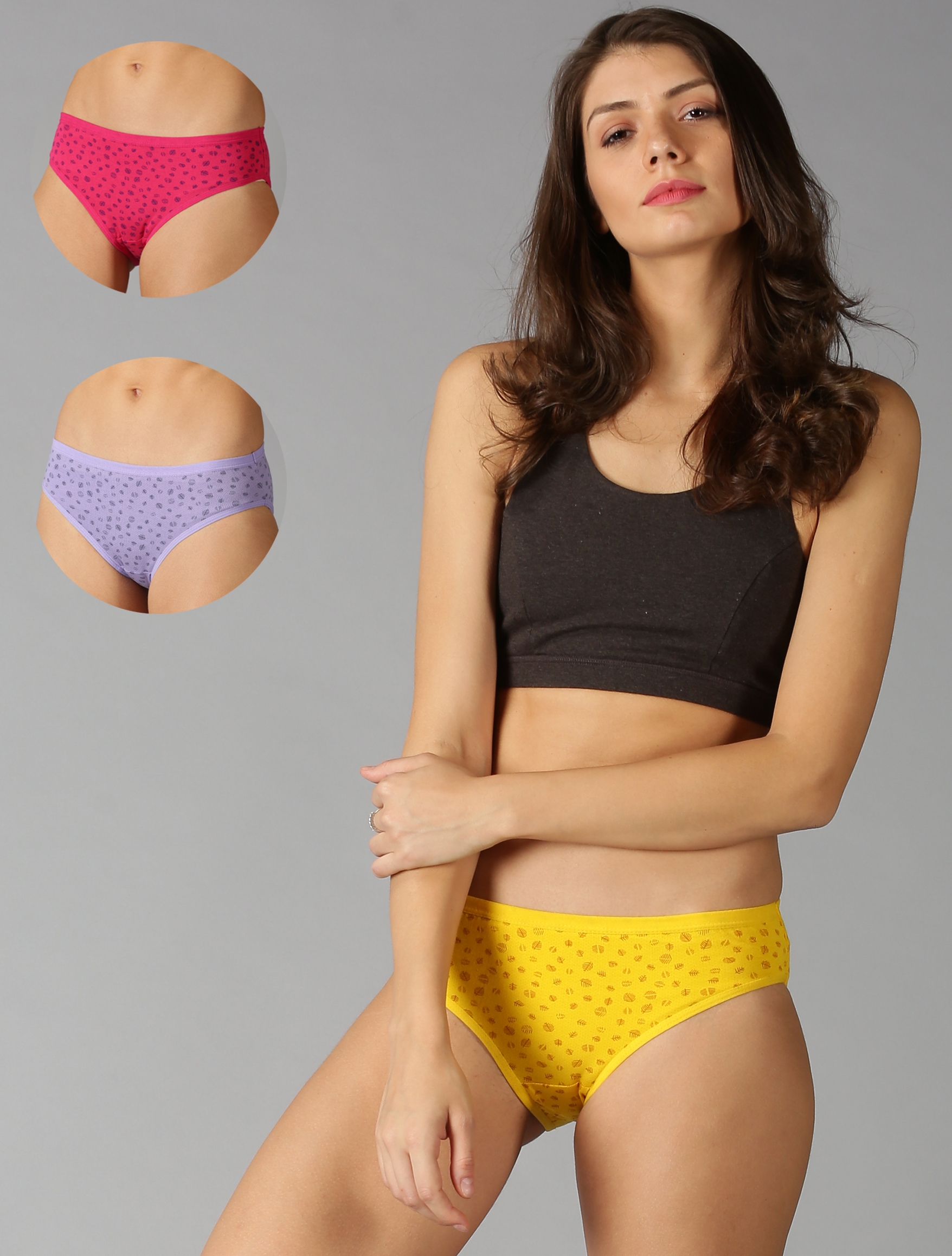 UrGear | UrGear Women Panty Combo Set - Pack of 3 (Fuxia, Lite Purple, Yellow)
