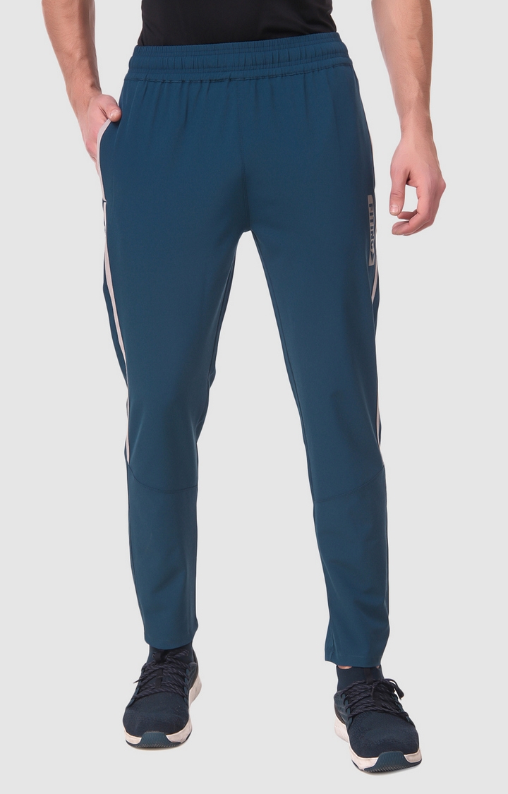 Fitinc NS Lycra Single Stripe Airforce Track Pant with Zipper Pockets