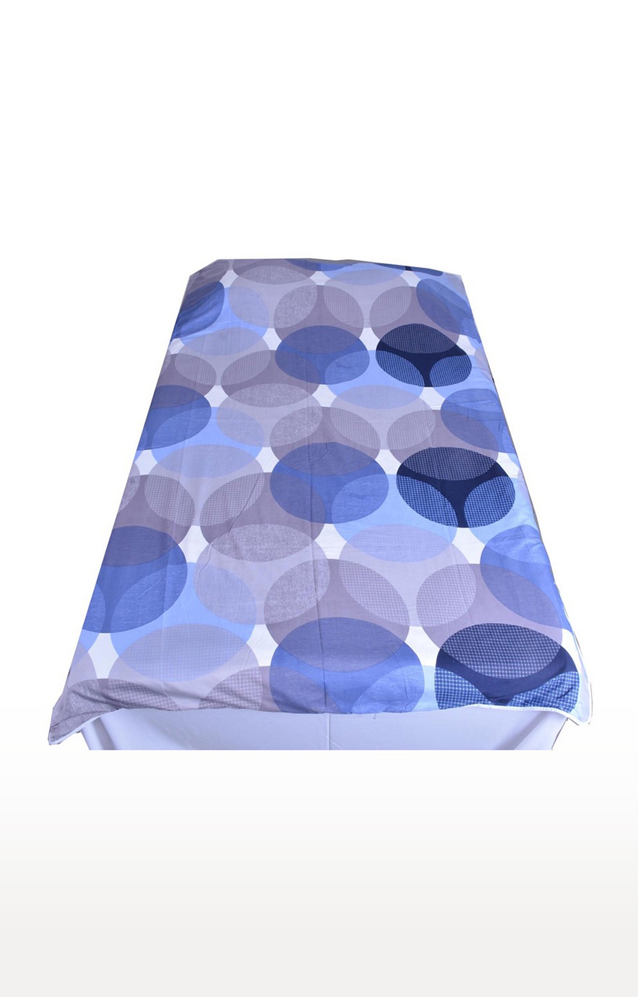 Polka Blue Printed Cotton 3 Layer Single Bed Quilt Dohar