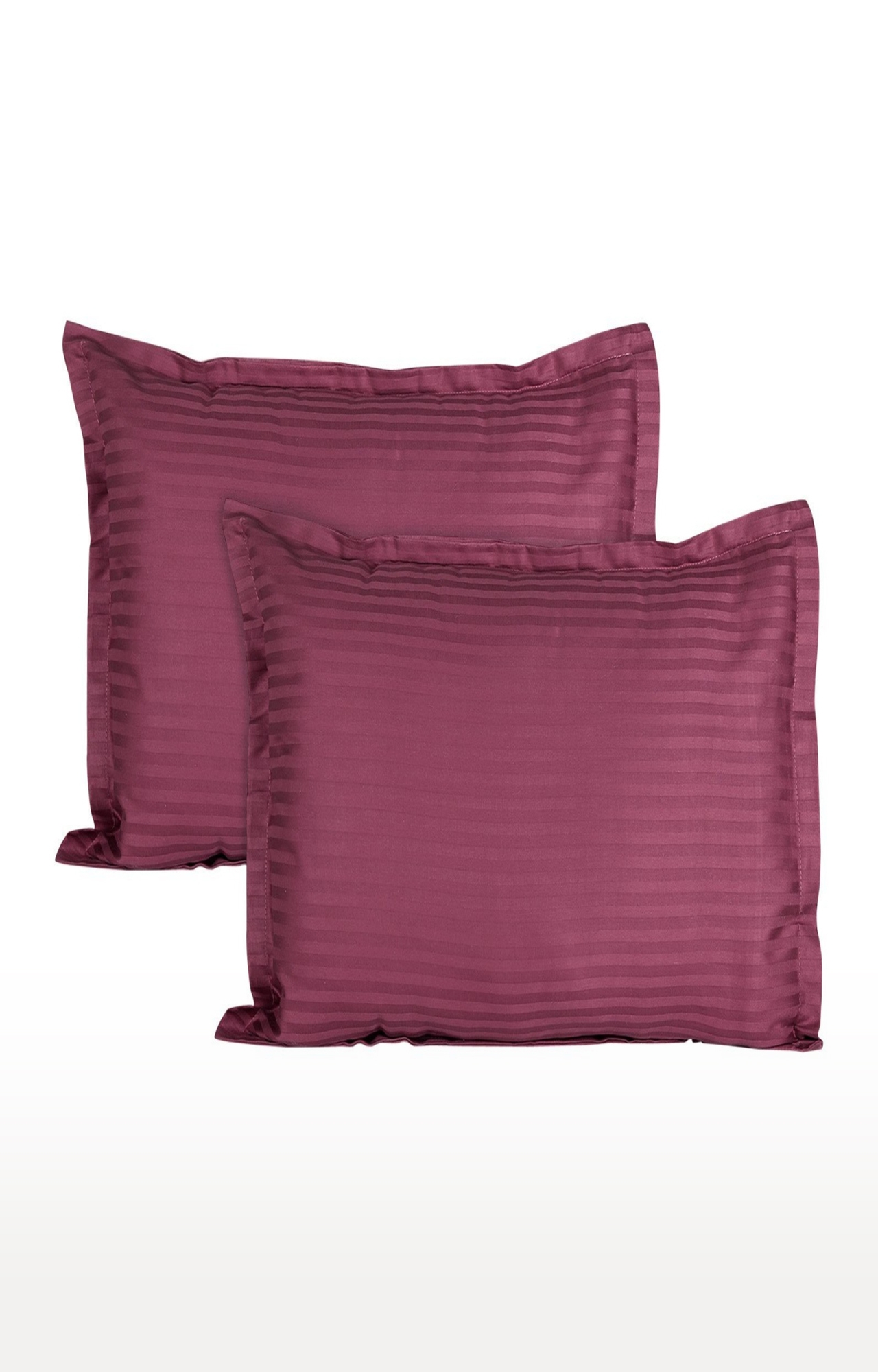 V Brown | Satin Stripped Magenta Pillow Covers Pack of 2