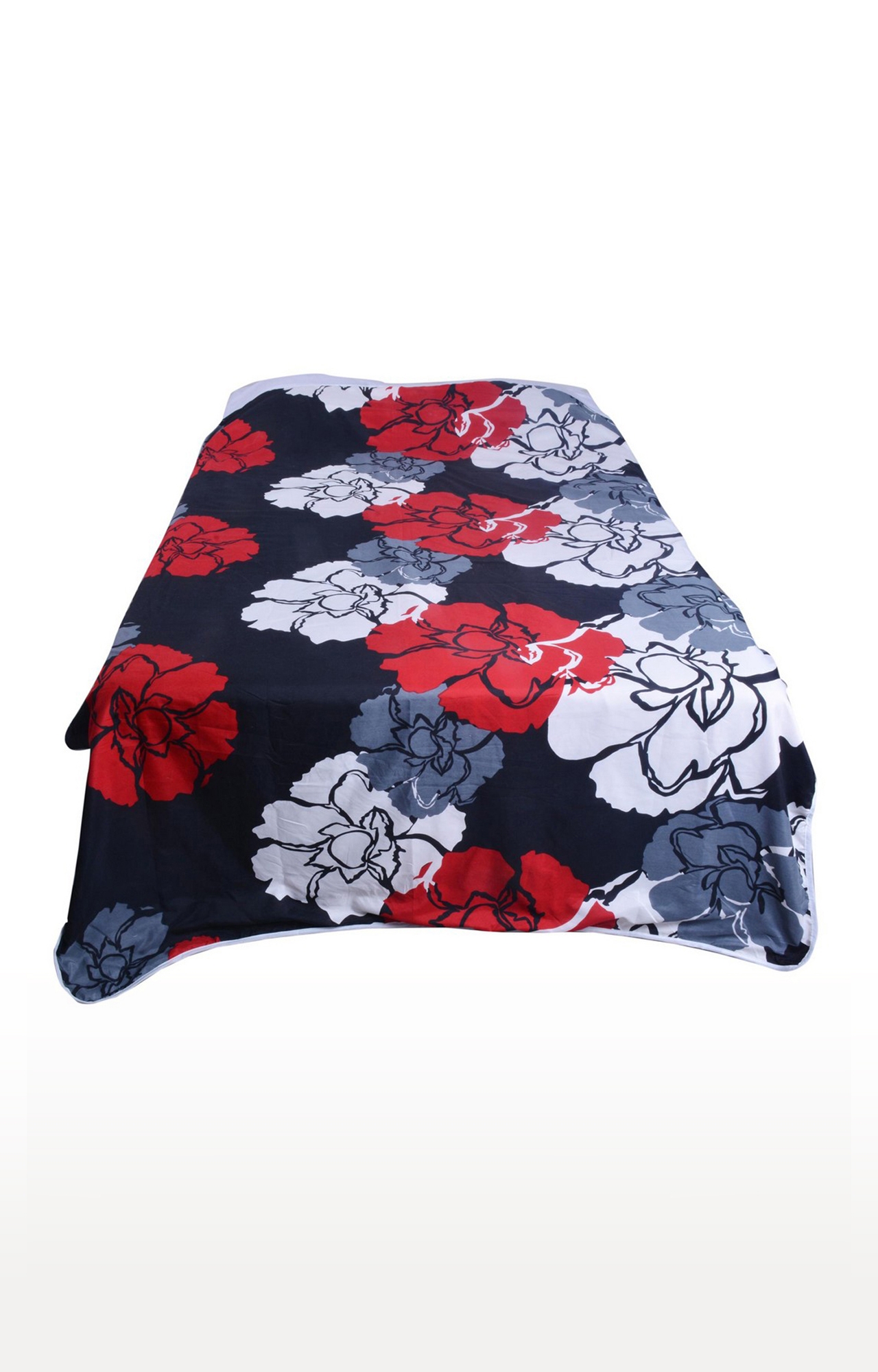 V Brown | Floral Printed Cotton 3 Layer Single Bed Quilt Dohar