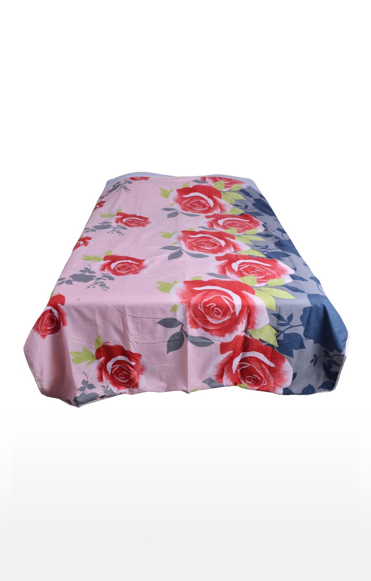 V Brown | Rose Flower Printed Cotton 3 Layer Single Bed Quilt Dohar