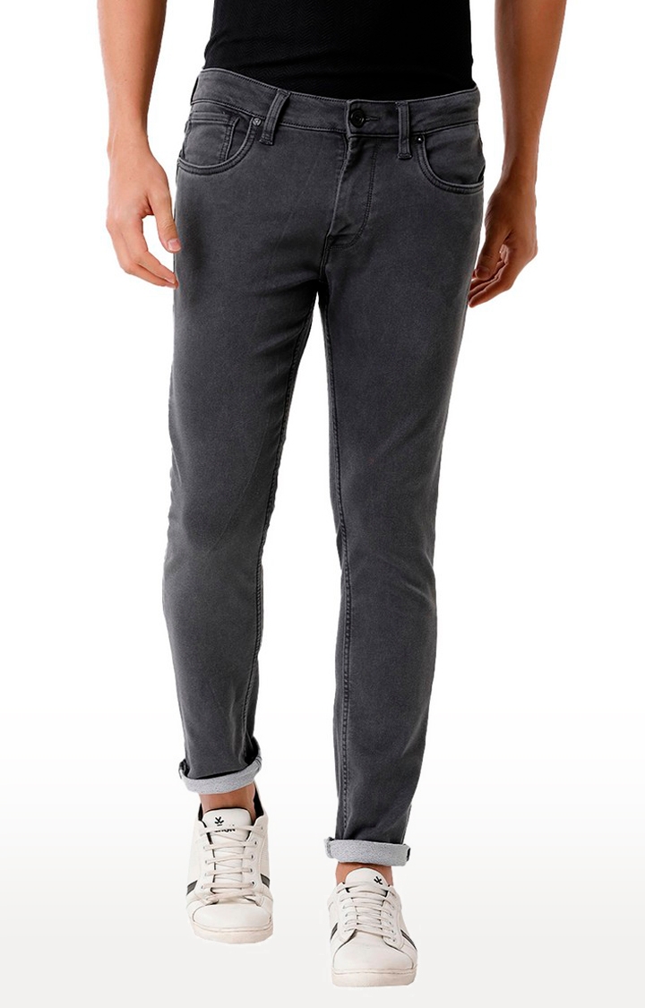 Men's Grey Blended Slim Fit Jeans
