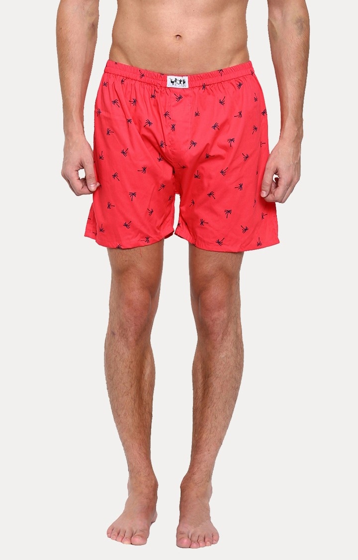 With | Coral Printed Boxers