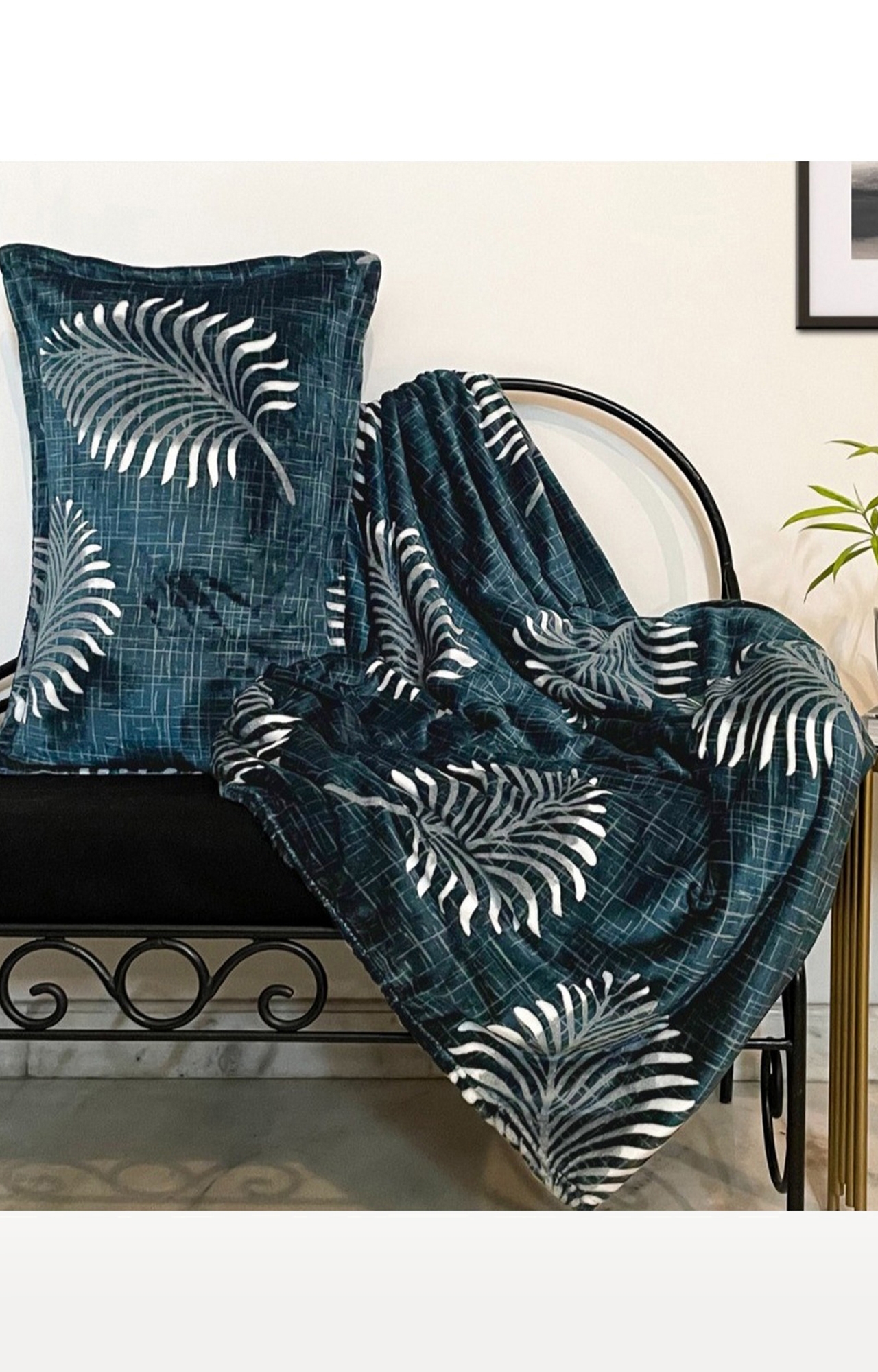 Sita Fabrics | Sita Fabrics Superior Super Soft Velvet Winter Bedsheet with 2 Pillow Cover | Premium Quality | Luxurious Design- (90x100 Inches)