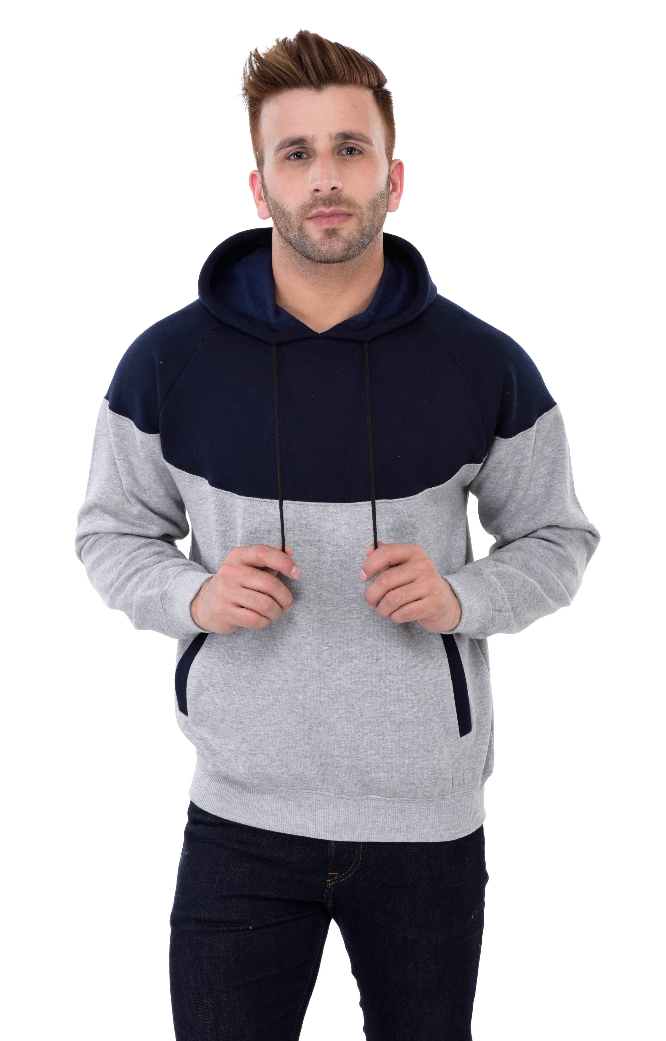 Blue Stylish Non-Zipper Designer Hooded Sweatshirt 