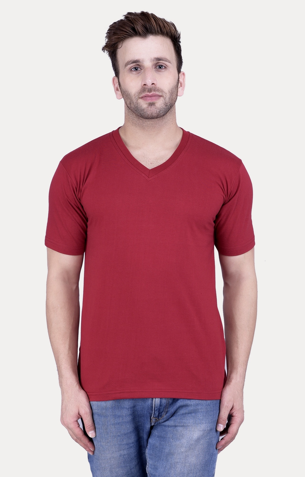 Maroon Solid T-Shirt