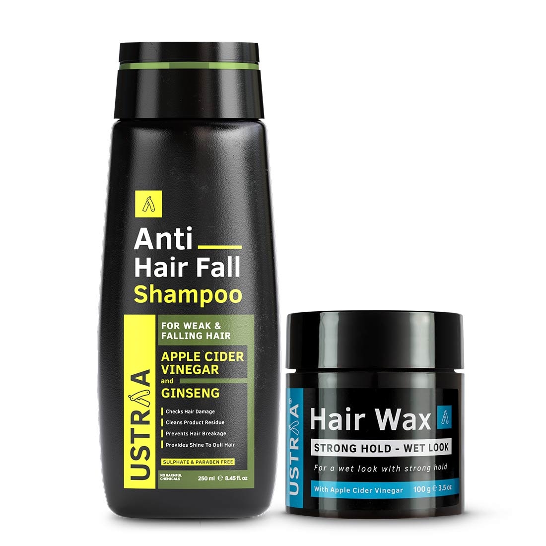 Ustraa Hair Wax Wet Look 100 g & Anti Hair Fall Shampoo 250 ml