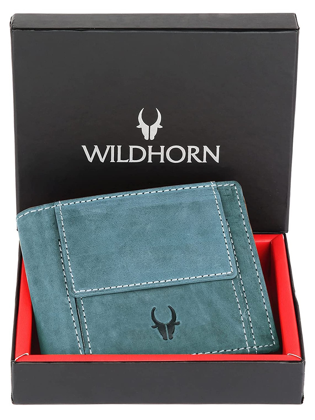 WildHorn | WildHorn Blue Top Grain Leather Wallet for Men