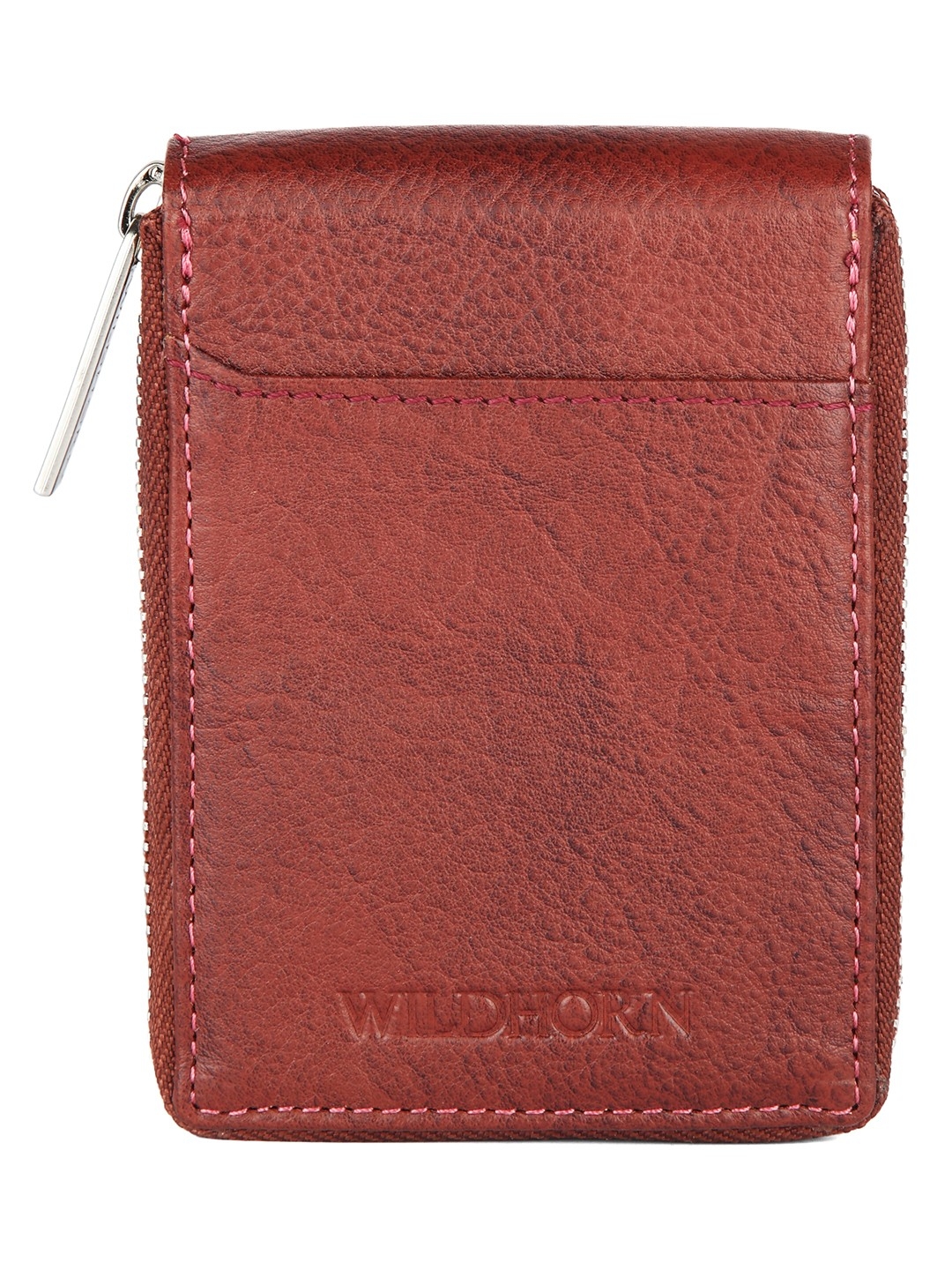 WildHorn | WildHorn Unisex Maroon Leather 9 Slot Vertical Credit Debit Card Holder