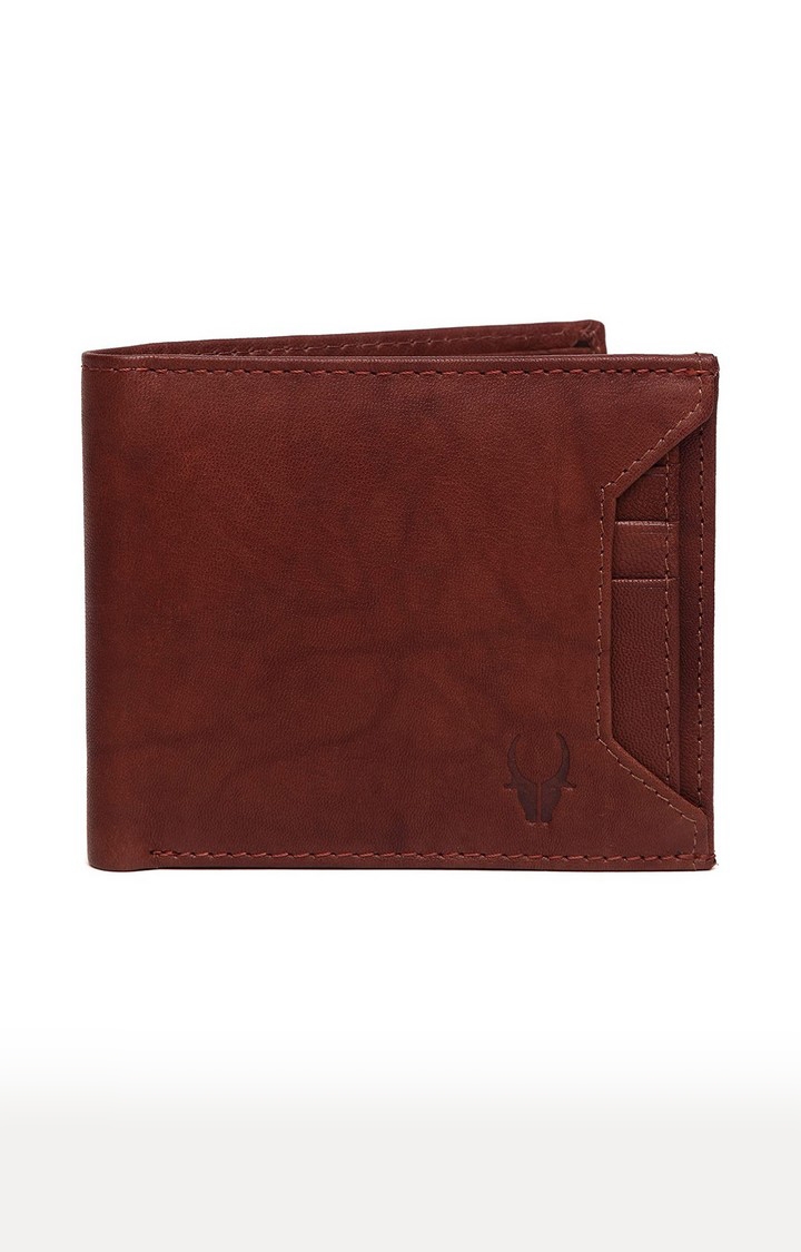 WildHorn | WildHorn RFID Protected Genuine High Quality Leather Brown Wallet for Men