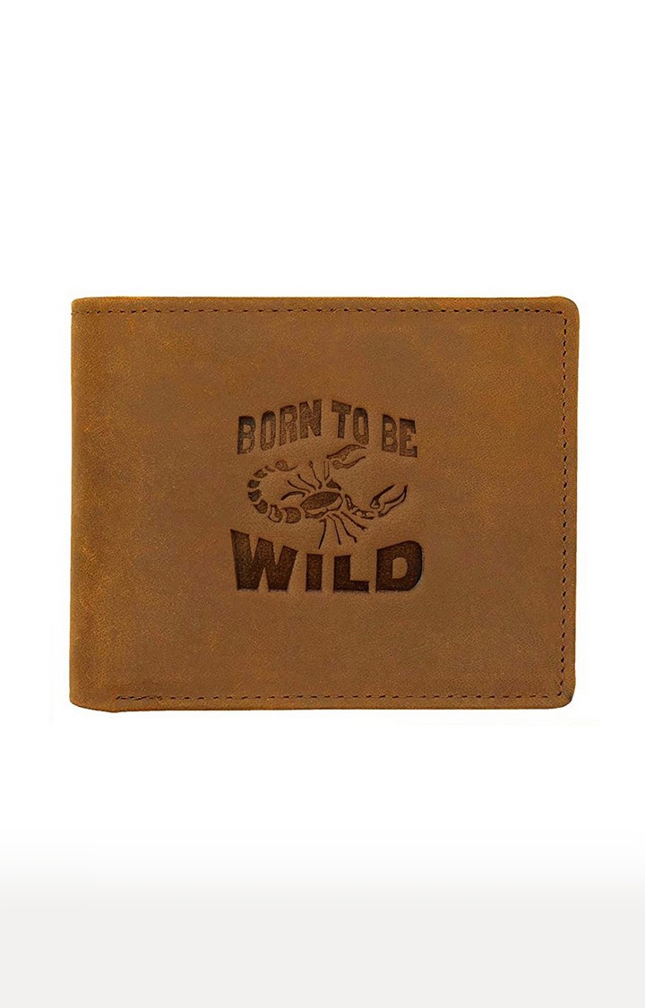 WildHorn | WildHorn RFID Protected Genuine High Quality Leather Tan Wallet for Men