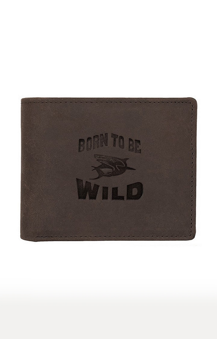 WildHorn | WildHorn RFID Protected Genuine High Quality Leather Dark Brown Wallet for Men