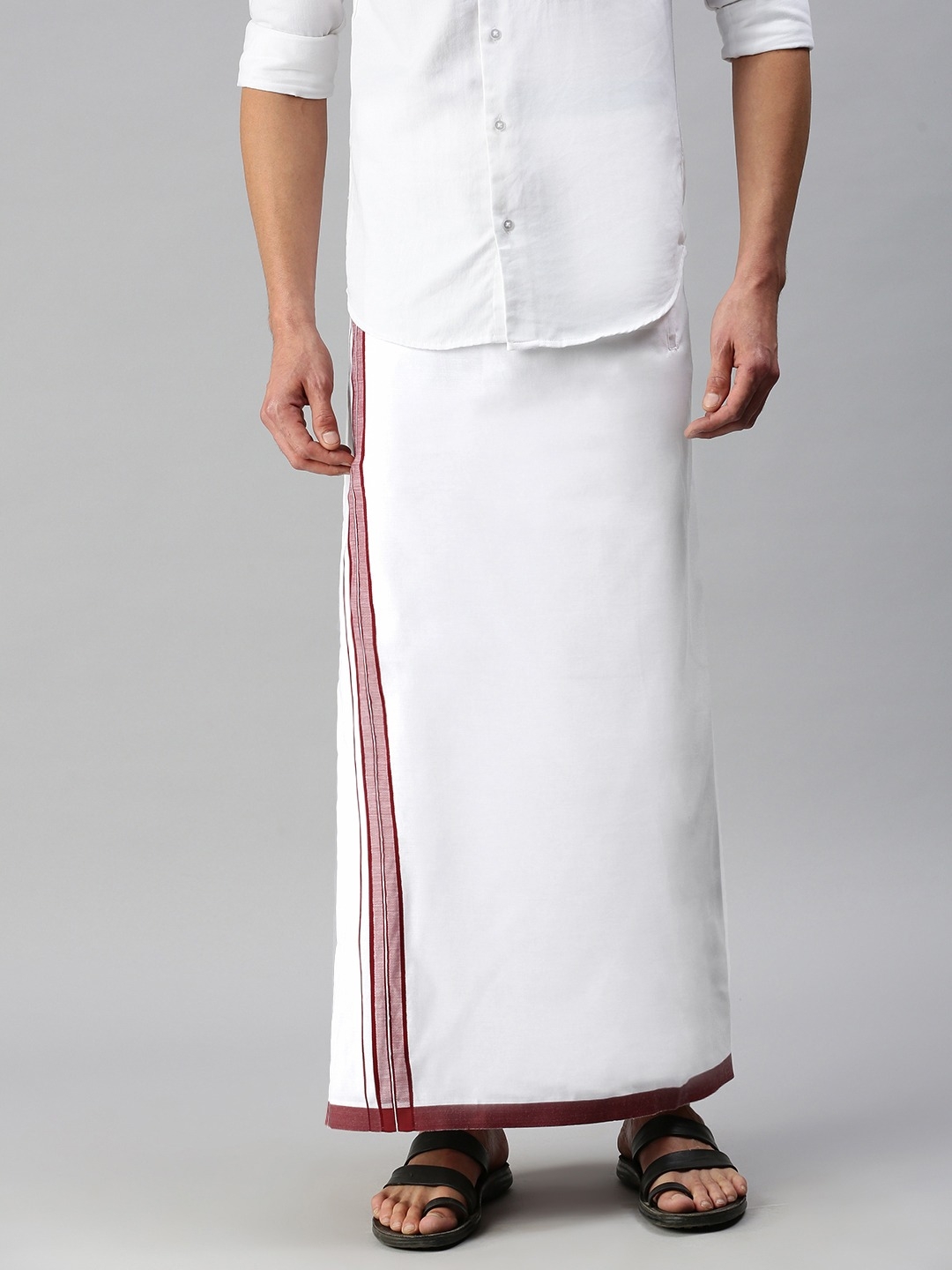 WHITE HEART | White Heart Men Pure Cotton Solid Ready Made Dhoti
