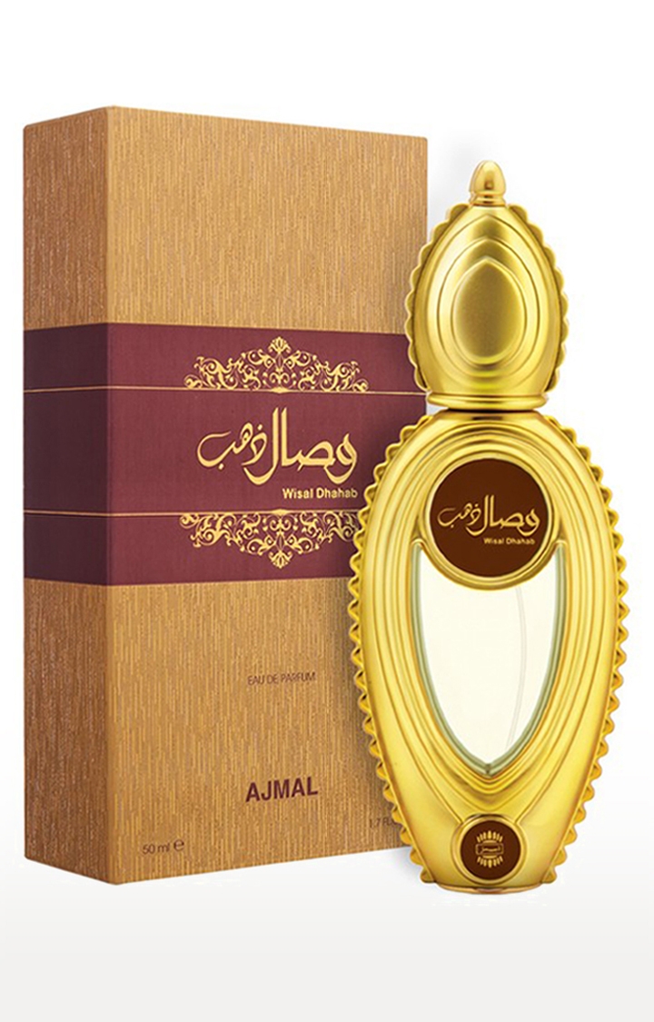 Ajmal Wisal Dhahab EDP Fruity Perfume 50ml for Men and Aura Concentrated Perfume Oil Fruity Alcohol-free Attar 10ml for Unisex