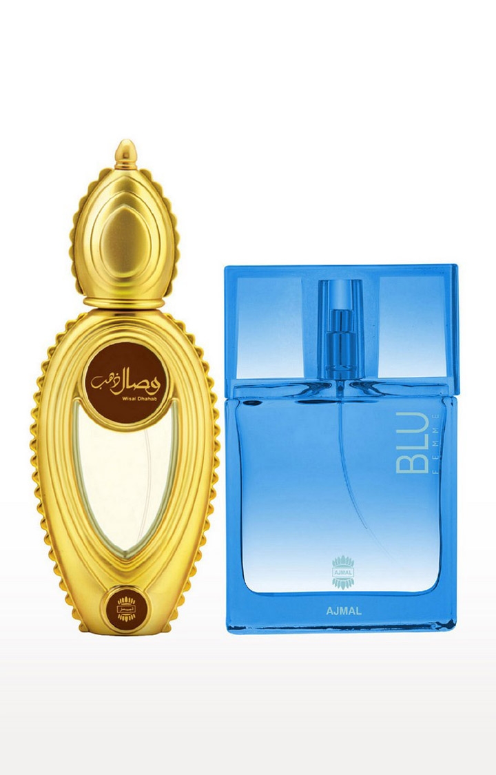 Ajmal | Ajmal Wisal Dhahab EDP Fruity Perfume 50ml for Men and Blu Femme EDP Perfume 50ml for Women