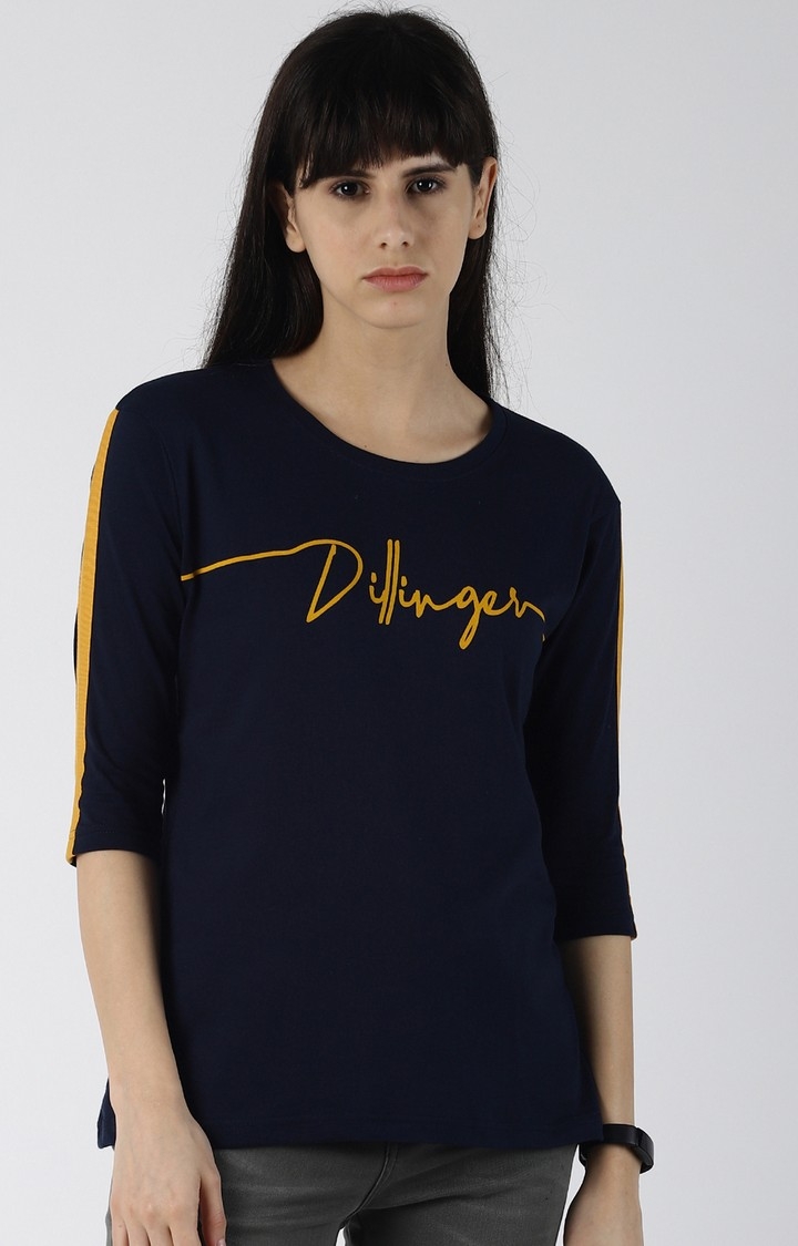 Dillinger | Dillinger Women Blue Printed T-Shirt
