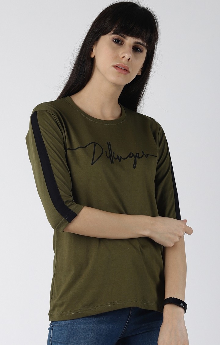 Dillinger | Dillinger Women Green Printed T-Shirt