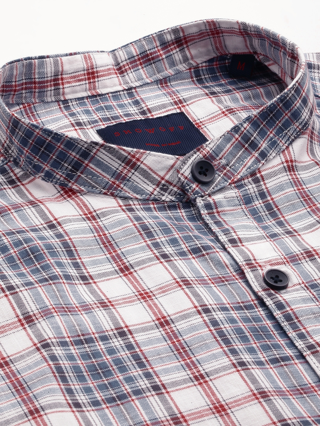 Men's White Cotton Checked Casual Shirts