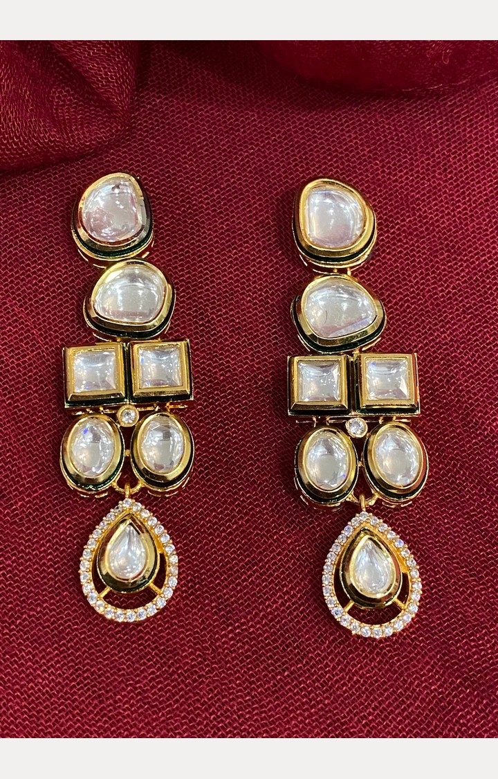 Swabhimann Jewellery |  Gold Sarwani Polki Dangle & Drop Earrings