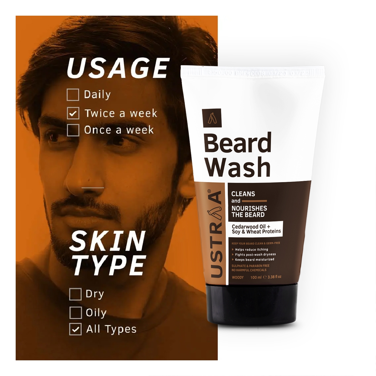 Beard Wash - Woody (Pack of 2 )