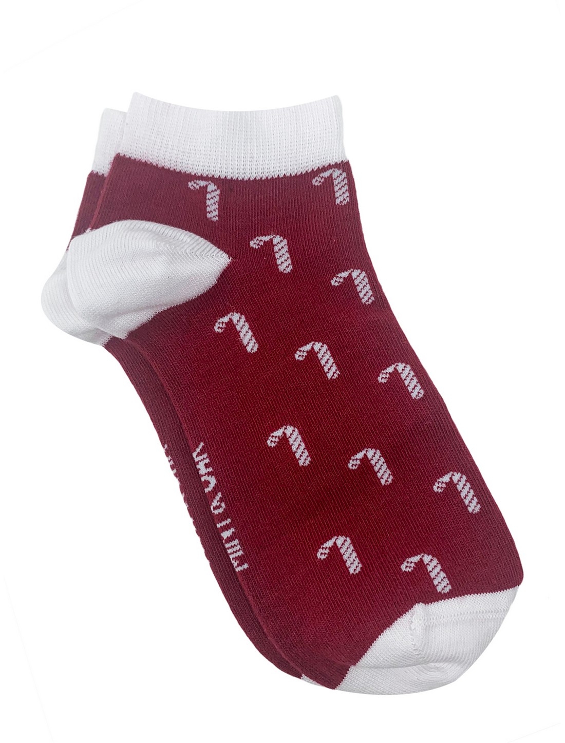 Mint & Oak | Mint & Oak Candycane Cranberry - Christmas Treat Ankle Length Socks for Men