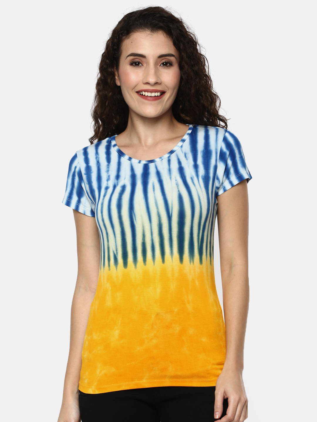 Y CAN F | Yellow/Blue Striped Blouson Top