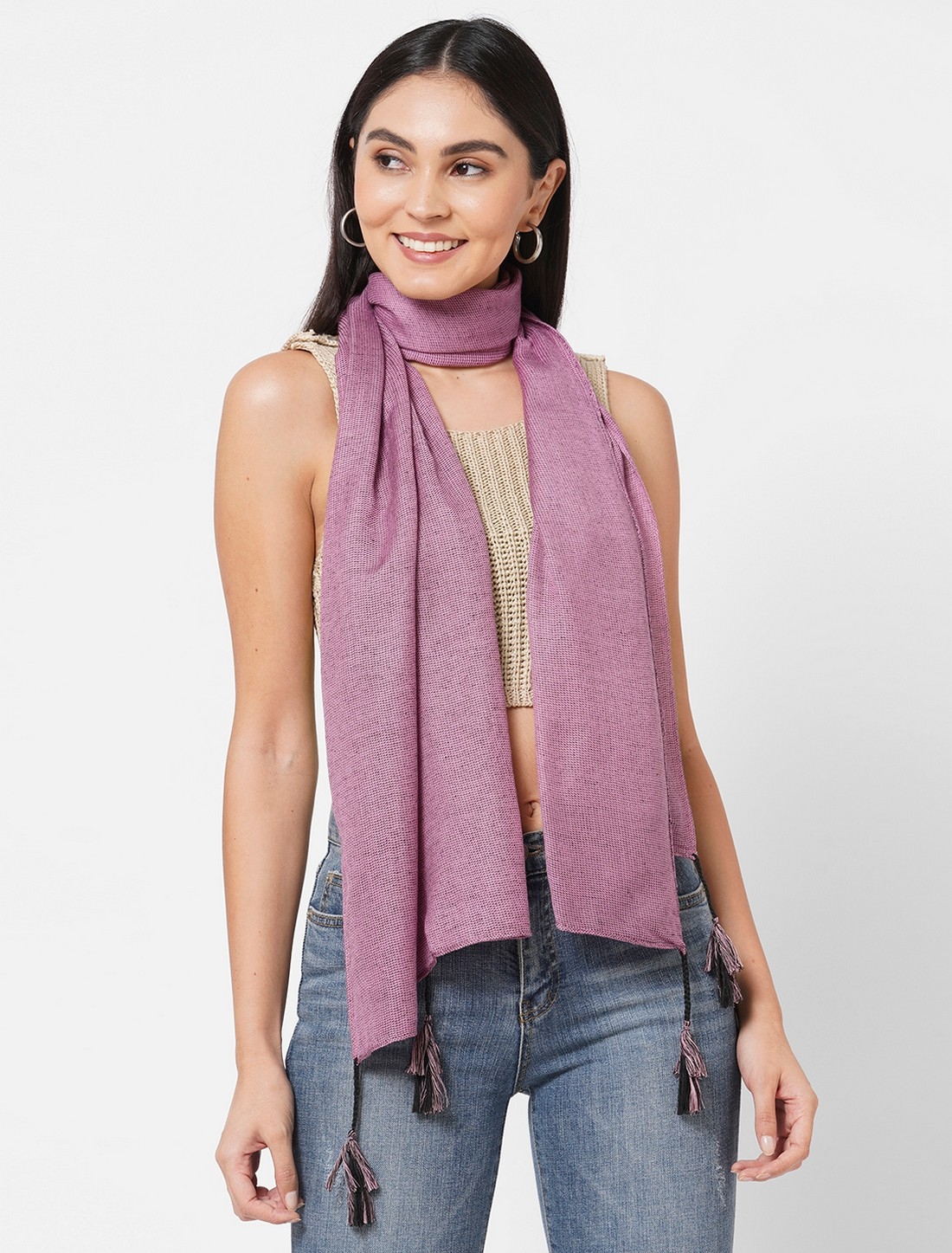 Get Wrapped | Get Wrapped Pink Dotted Scarves with Tassels