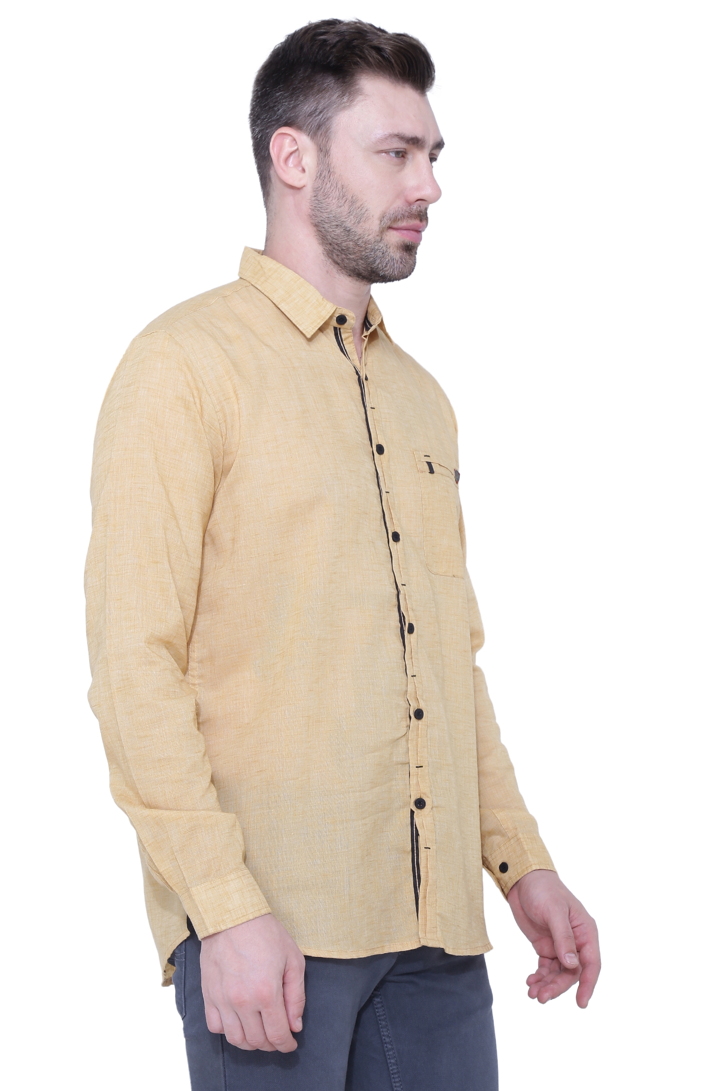 Kuons Avenue Men's Linen Casual Shirt-KACLFS1395A