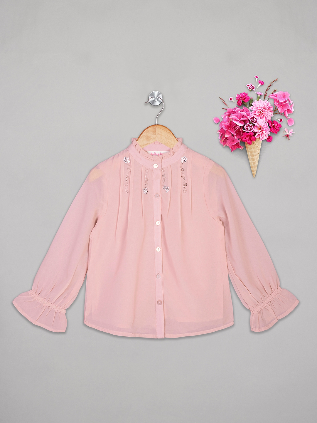 Budding Bees | Pink Solid Top