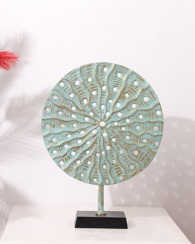 Order Happiness Decorative Round Stand Table Showpiece for Home Decoration, Living Room, Office