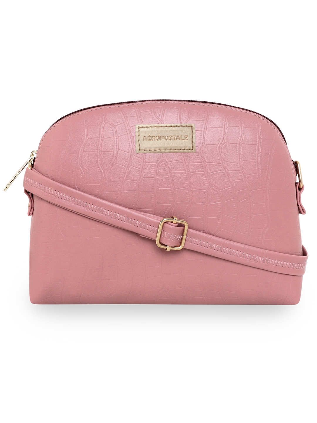 Aeropostale Textured Kylie PU Sling Bag with non-detachable strap (Pink)