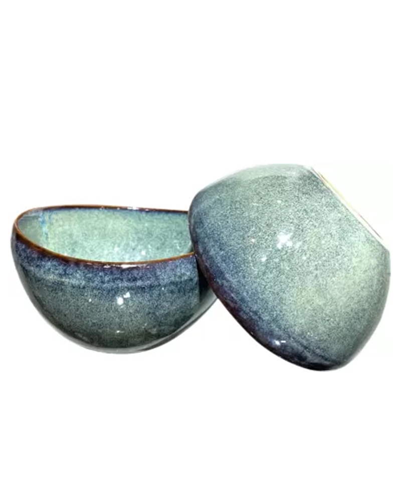Order Happiness | Order Happiness Ceramic Stoneware, Ceramic Vegetable Bowl (Green, Pack of 4)
