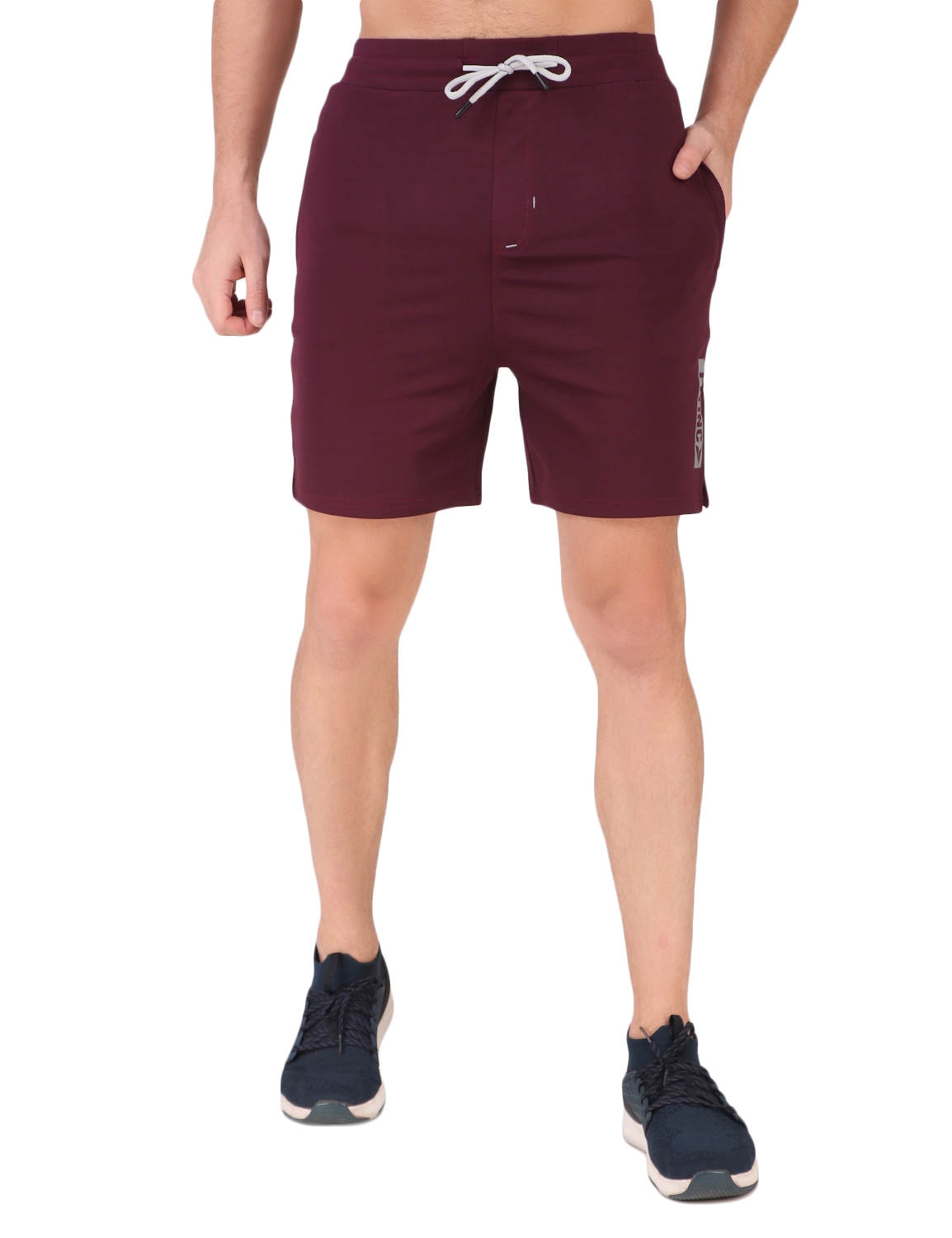 Fitinc Stretchable Men's Maroon Shorts for Gym, Running, Jogging, Yoga, Cycling, and Active Sports
