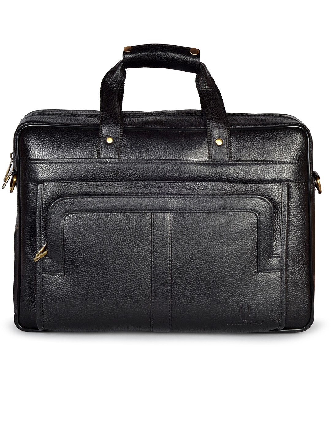 WildHorn | WildHorn 100% Genuine Leather Black Laptop Bag for Men 