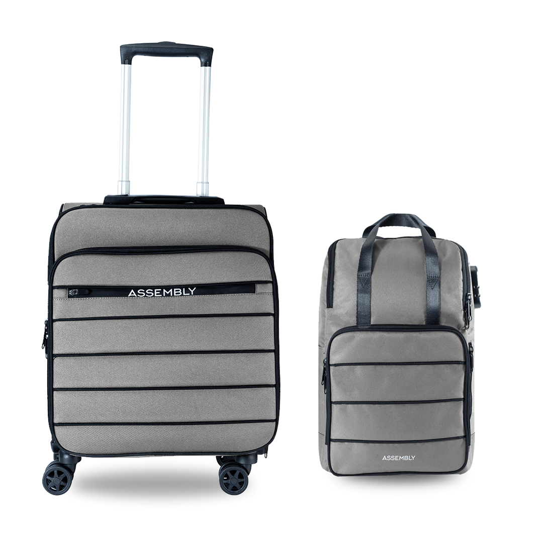 Assembly | Combo: Grey Cabin Luggage Trolley and Laptop Backpack